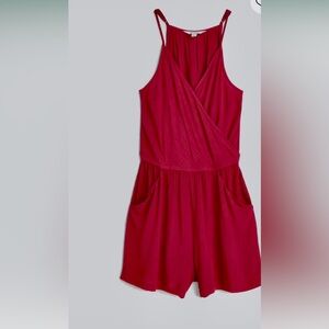 Market & Spruce Liliana Surplice Romper Sleeveless Pockets NWT Size L